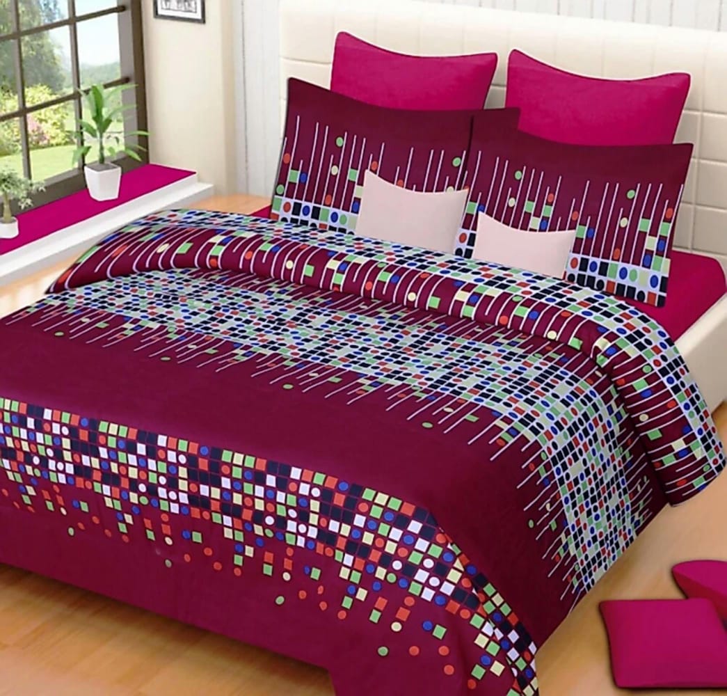 Bedsheet With  Decent Design And Pillow Color 